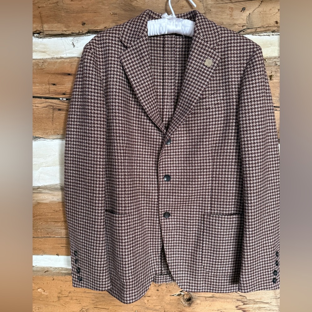 Lardini Vintage Brown Houndstooth Sport Coat UNISEX